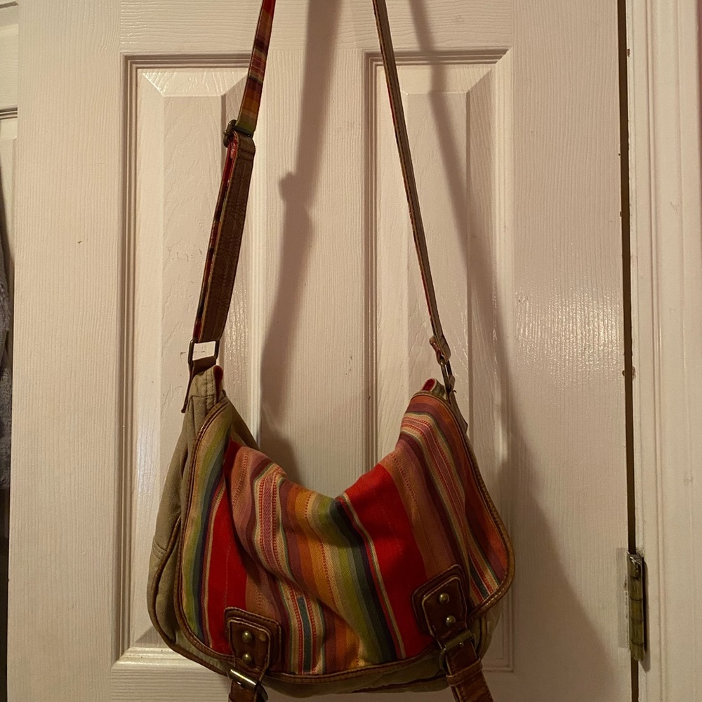 Colorful Striped Messenger Bag